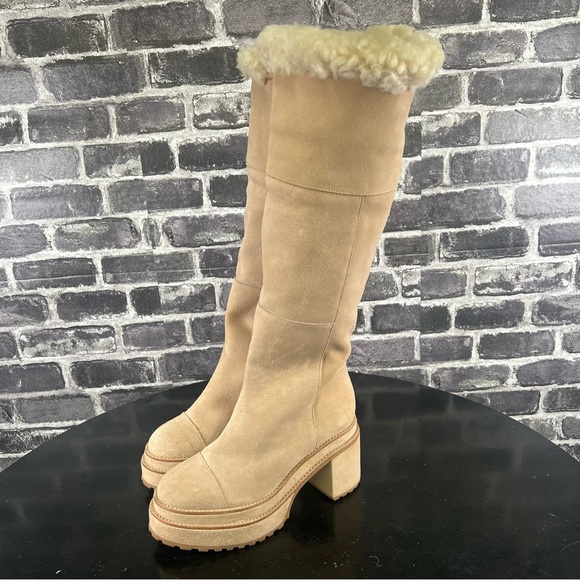 NWOT Cult Gaia Cowhide Suede Sommar fold over Boots - Size 36.5 - Picture 12 of 14